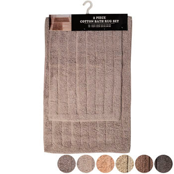 Square Stripe Design Bathroom Rug Set