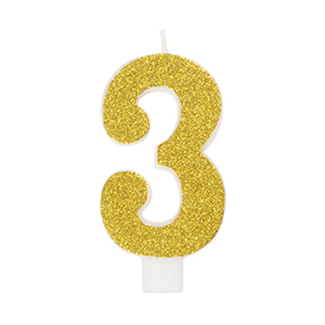 Glitter Number Birthday Candle 3