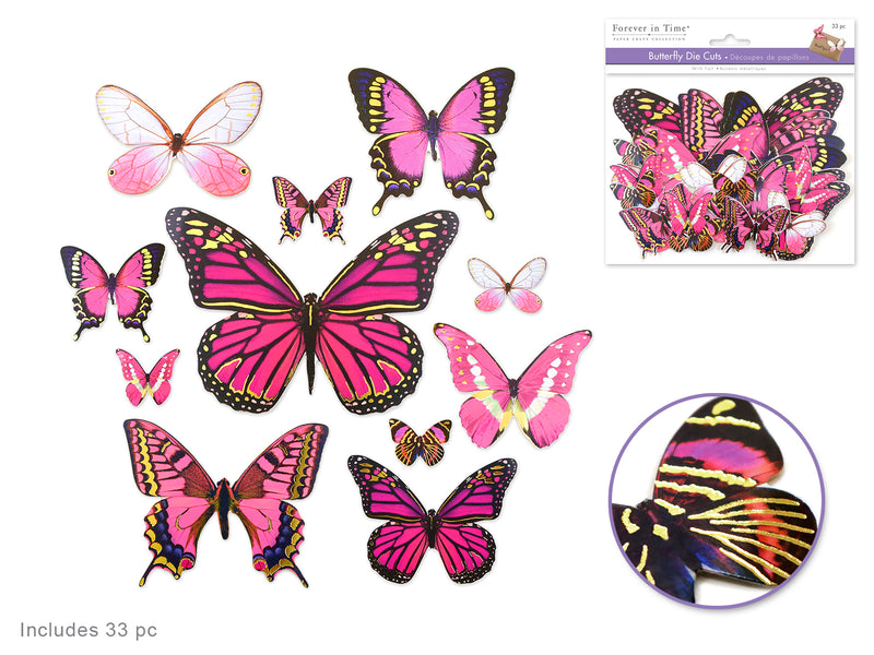 Pink Butterfly Paper Craft Embellishments