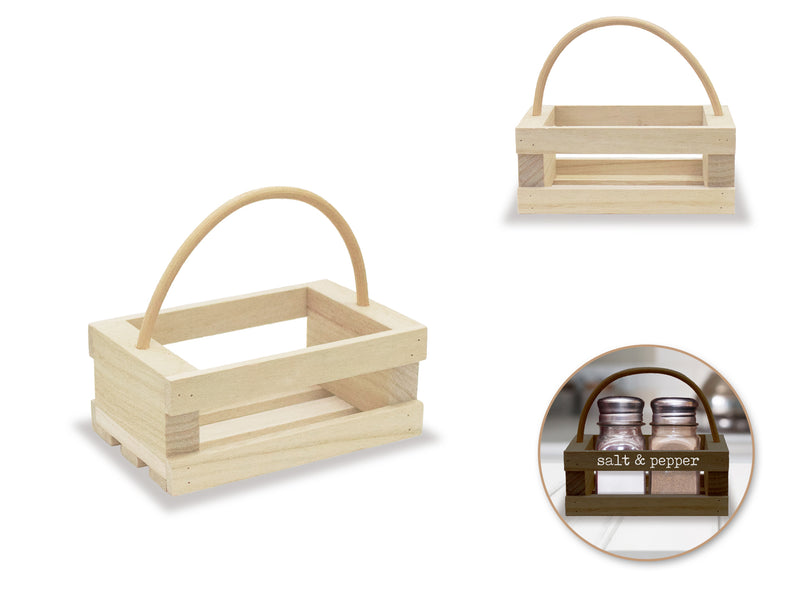 Wood Craft Rectangular Crate Basket