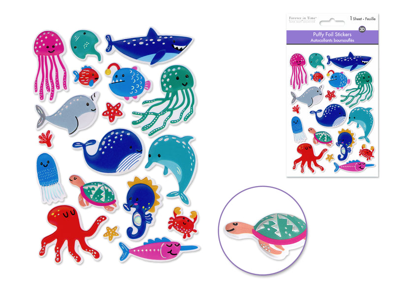 Paper Craft Stickers: 4.3"x6.1" Foil Puffy