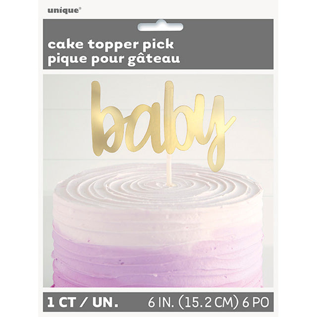 Gold Foil Baby Shower Cake Topper