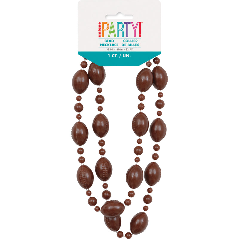 Kickoff Football Brown Football Beaded Necklace