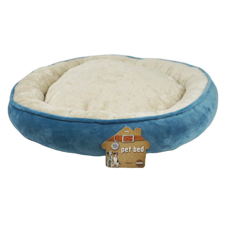 Fleece Blue Pet Bed Medium