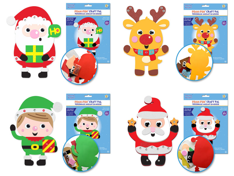 Seasonal Wonders: DIY Foam Friends Kit Peel-n-Stick asst 12eax4styles