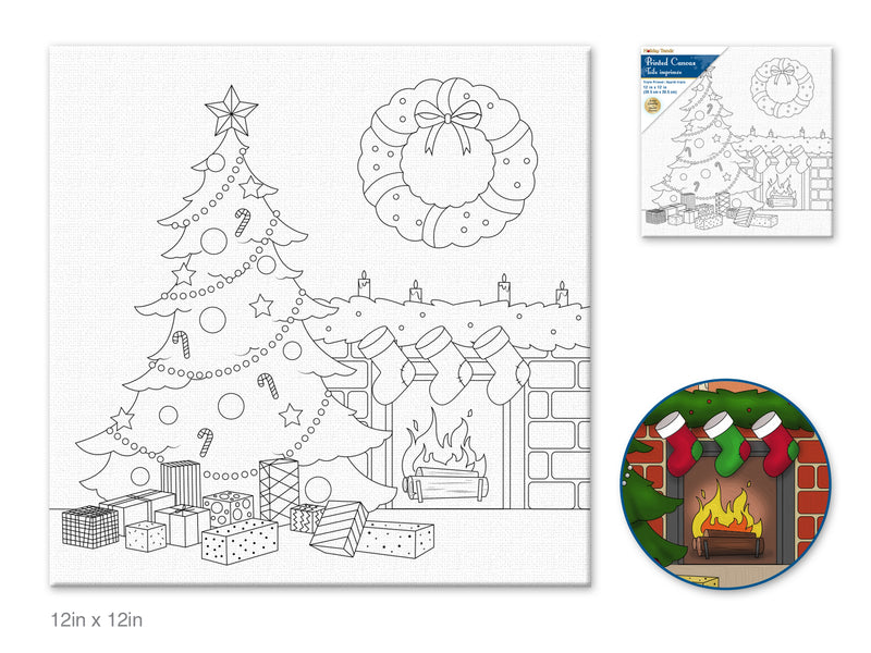 Holiday Canvas: 12"x12" Stretch Artist Printed  Back-Stapled
