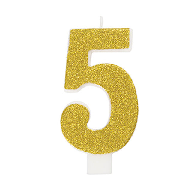 Glitter Number Birthday Candle 5