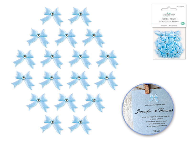 A Brides Wish Light Blue Ribbon Bows With Gems (not active item)