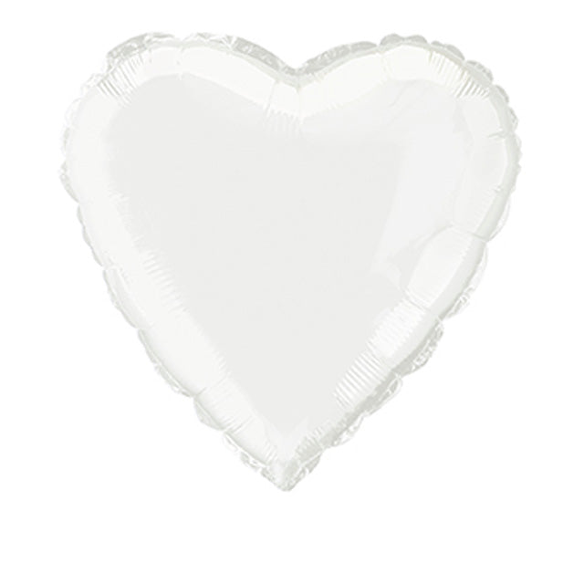 White Heart Foil Balloon