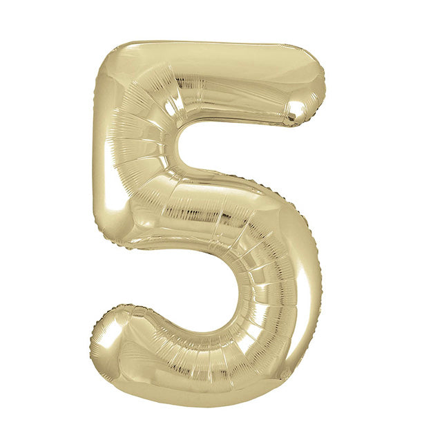 Gold Foil Balloon Number 5