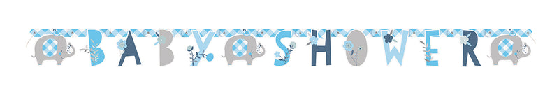 Blue Floral Elephant Jointed Banner
