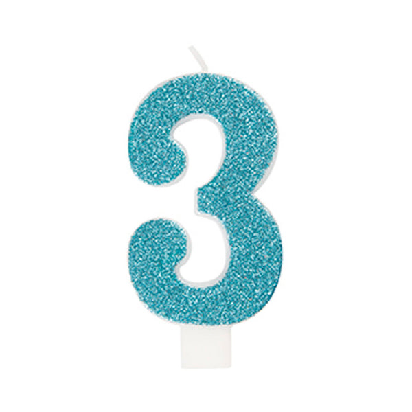 Glitter Number Birthday Candle 3