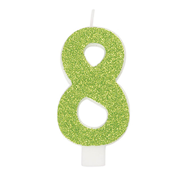 Glitter Number Birthday Candle 8