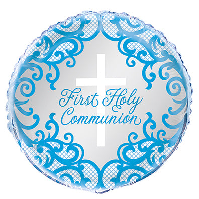 Fancy Blue Cross First Communion Balloon