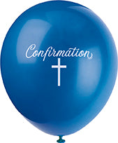 Fancy Blue Cross Confirmation Balloon