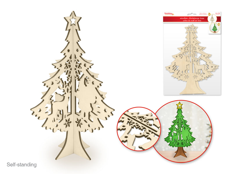 Holiday Wood: 10.2"x7.5" DIY 3D Christmas Tree 2-Insert Pcs