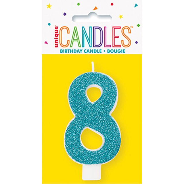 Glitter Number Birthday Candle 8