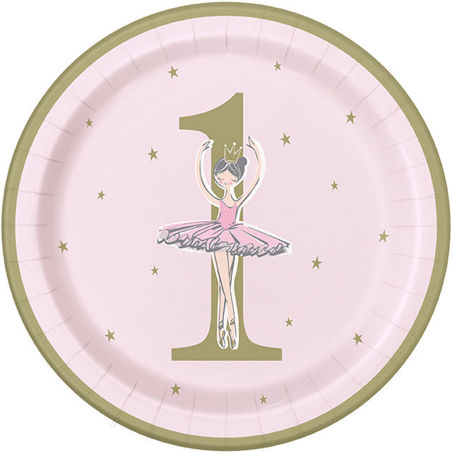 Ballerina Pink And Gold Luncheon Plates