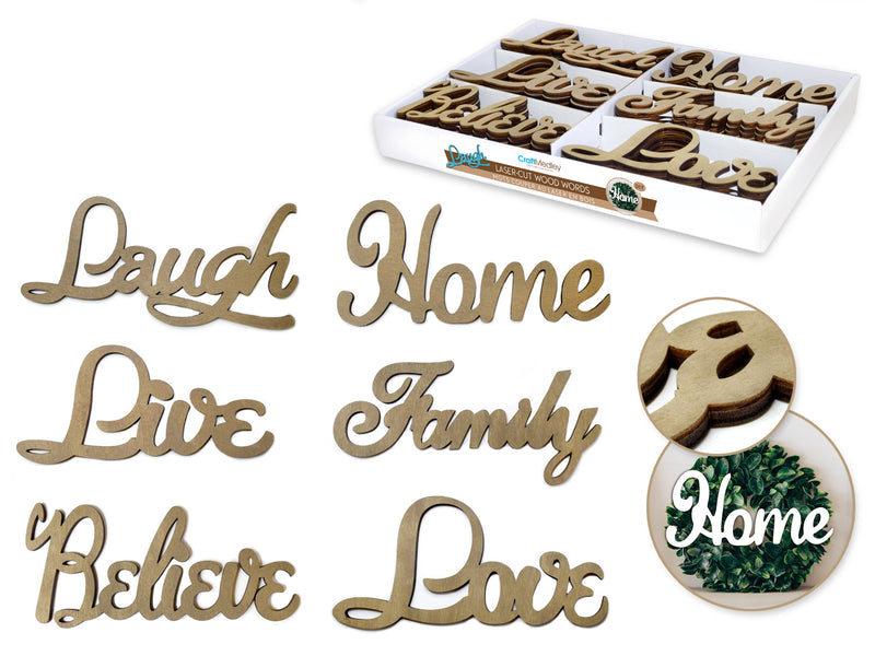 Wood Craft DIY Laser Cut Words