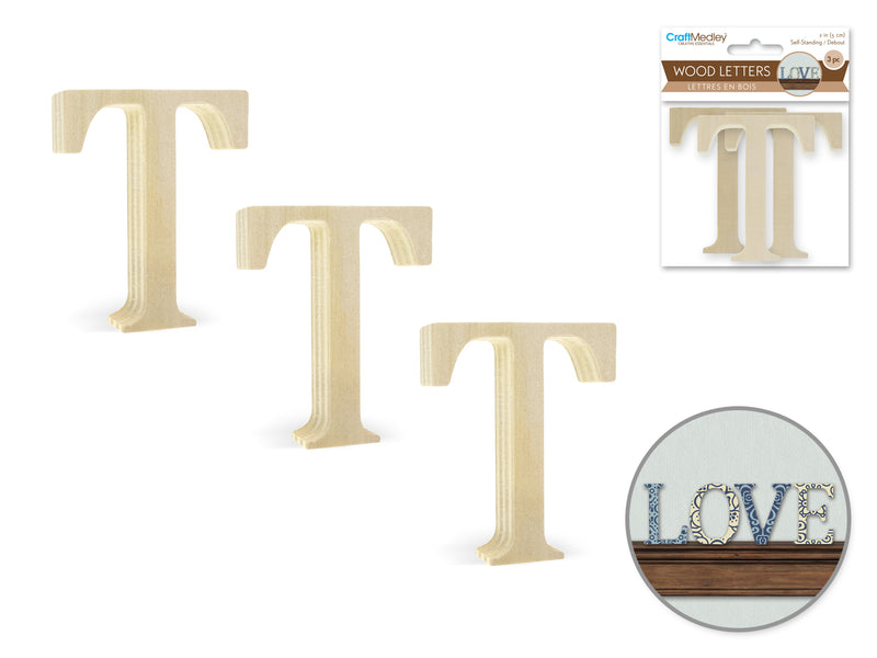 Pine Standing Wood Letters T