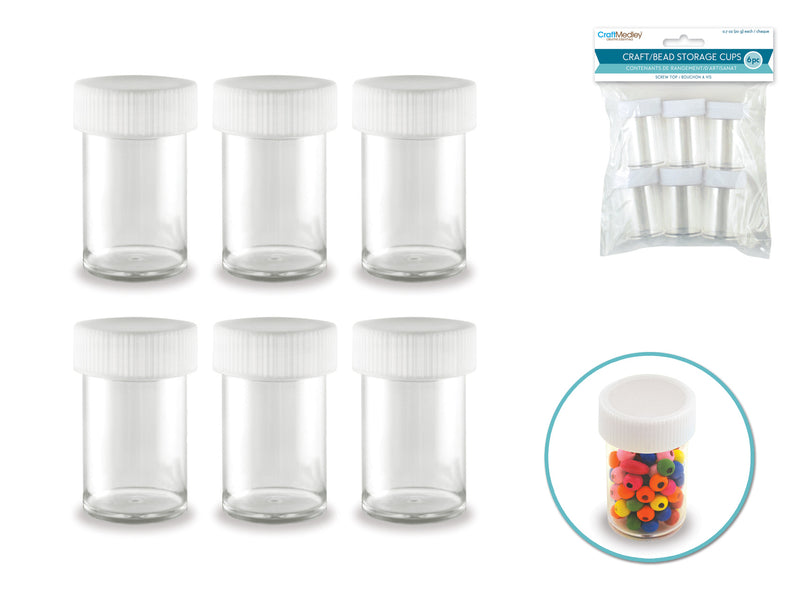 Craft Bead Storage Screw Top Cups