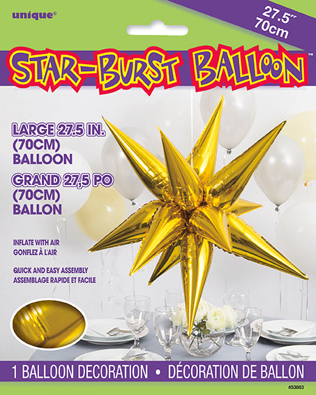 Gold 3D Star Foil Balloon