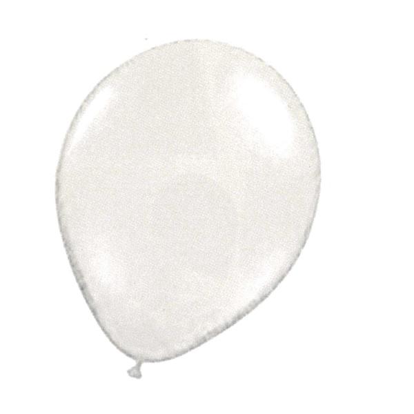 Pearlized White Helium Balloons Clear