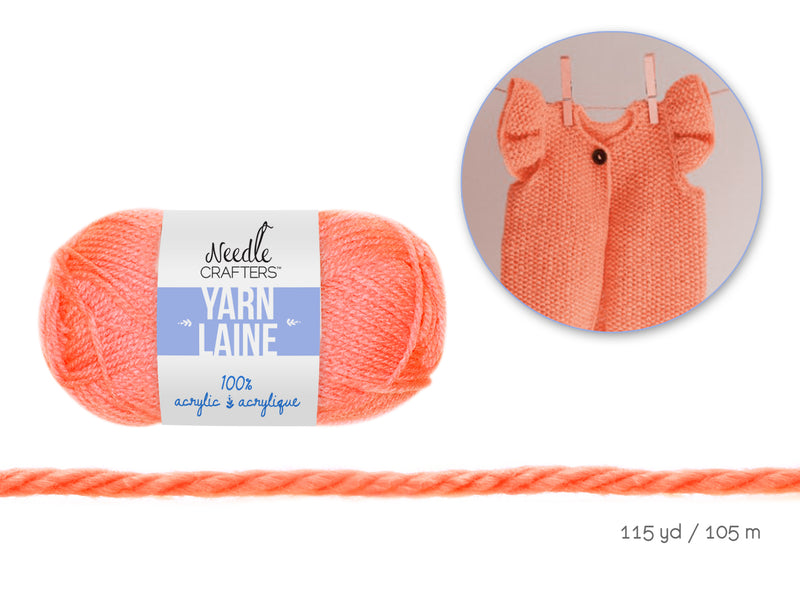 Needle Crafters Bright Salmon Acrylic Yarn