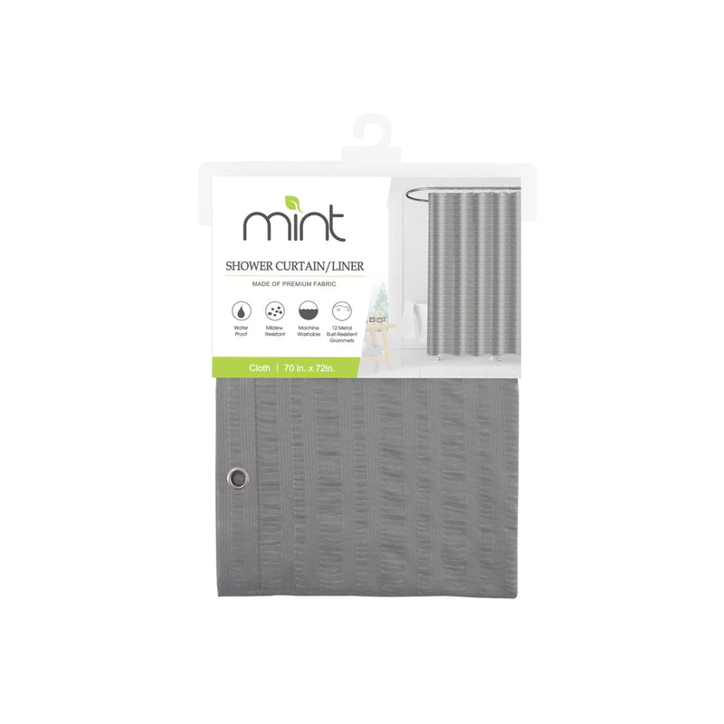 Grey Soft Embossed Microfiber Fabric Shower Curtain