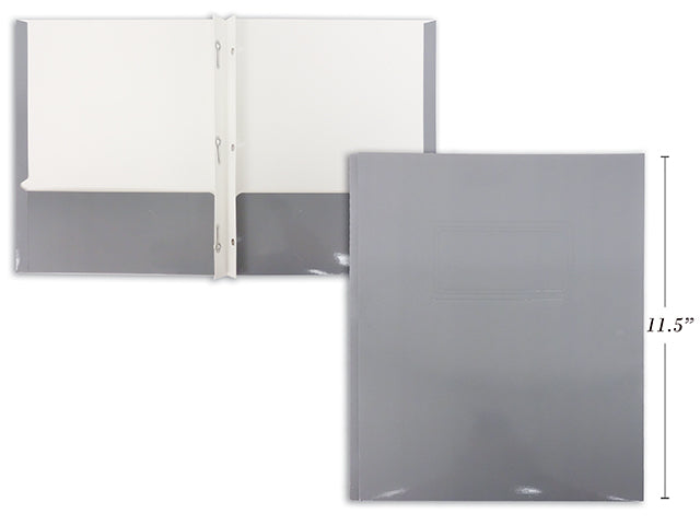 3 Prong Glossy Laminated Folder Grey