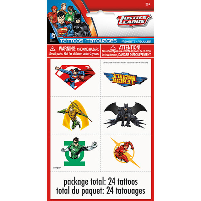Justice League Tattoo Sheet