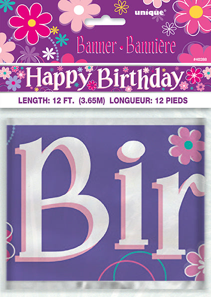 Birthday Blossom Foil Banner