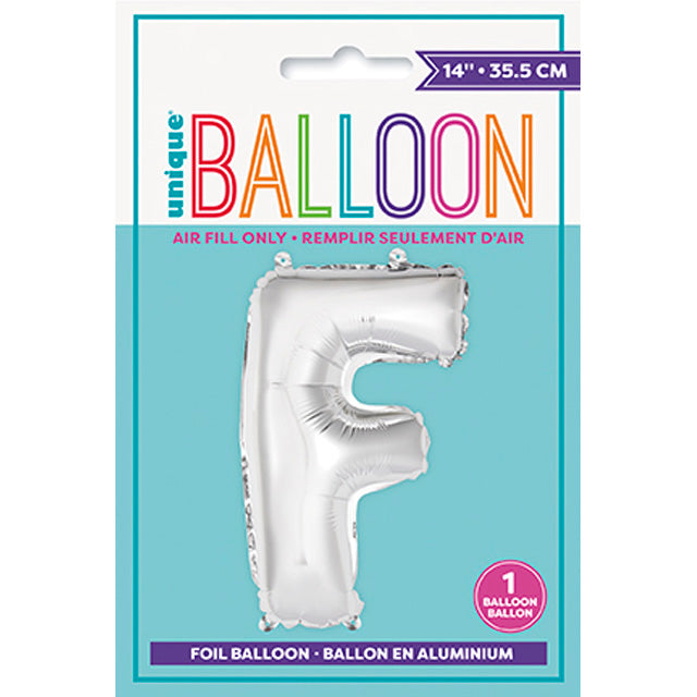 Foil Silver Balloon Letter F