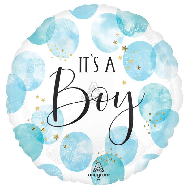 18"A Baby Boy Blue Watercolor Pkg