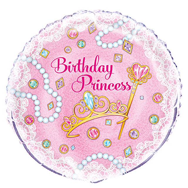 Pink Princess Foil Balloon Packaged