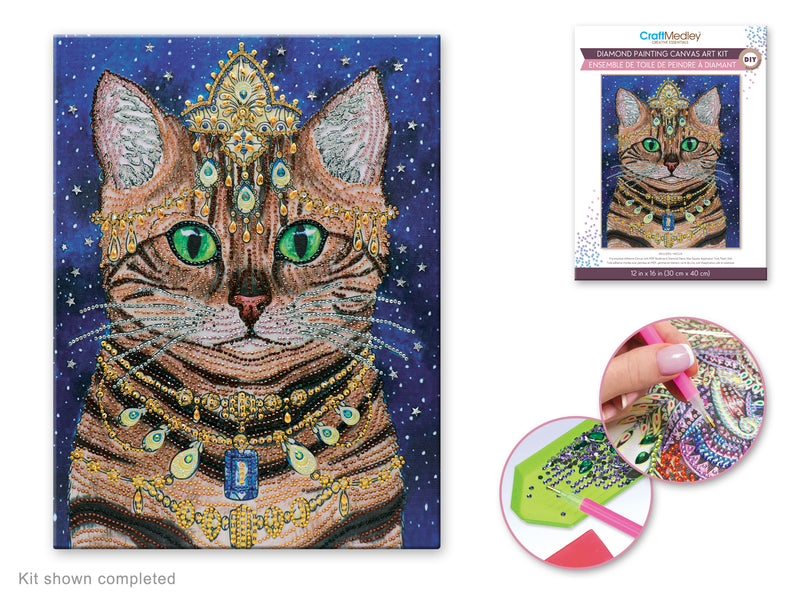 Craft Medley Diamond Painting Canvas Art Kit - Cat