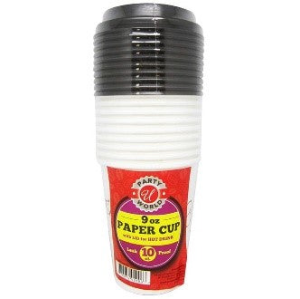 9OZ PAPER CUP WITH LID 10CT-48