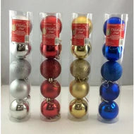 Metallic Assorted Color Christmas Ornament Balls 5 Pack