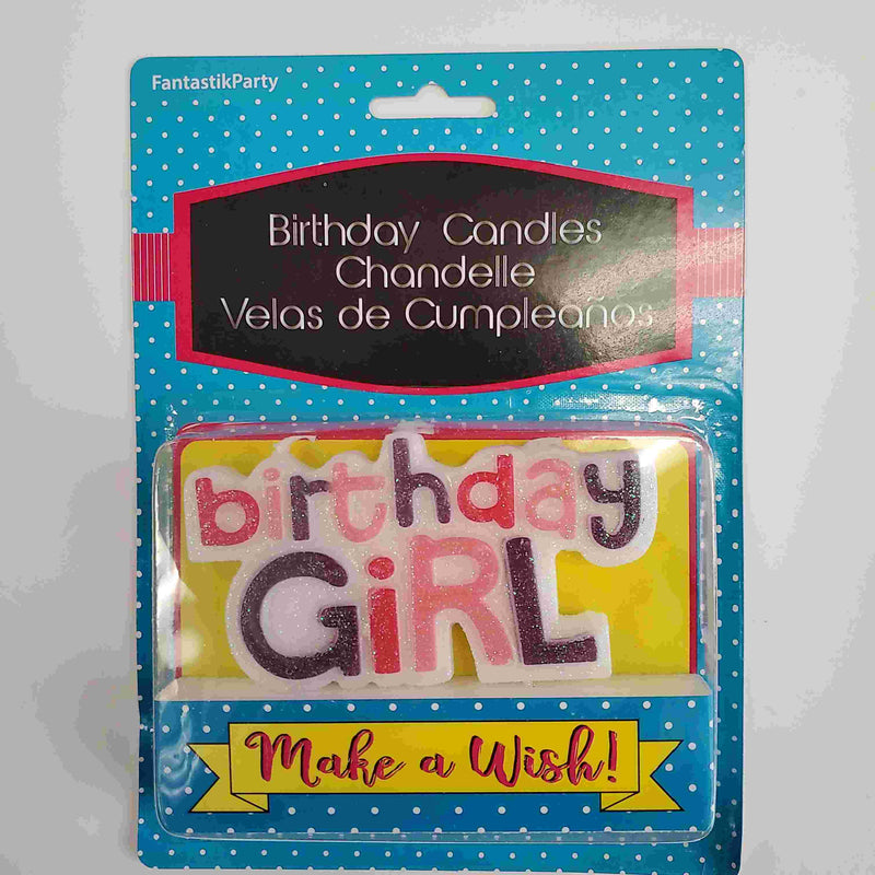 Birthday Girl Glitter Die Cut Candle