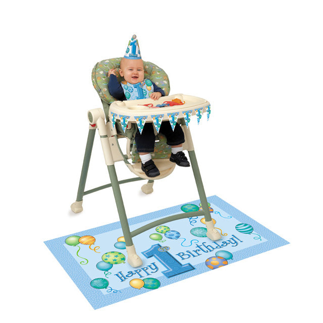 First Birthday Blue High Chair Kit