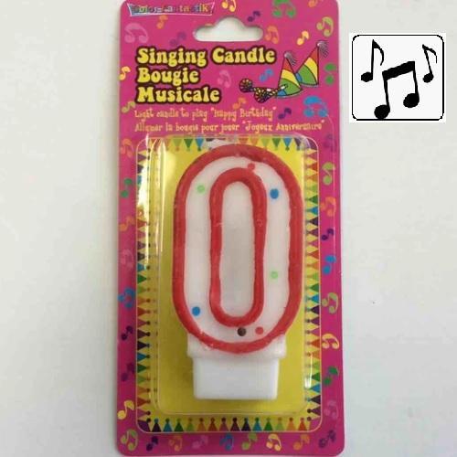 Musical Number 0 Birthday Candle