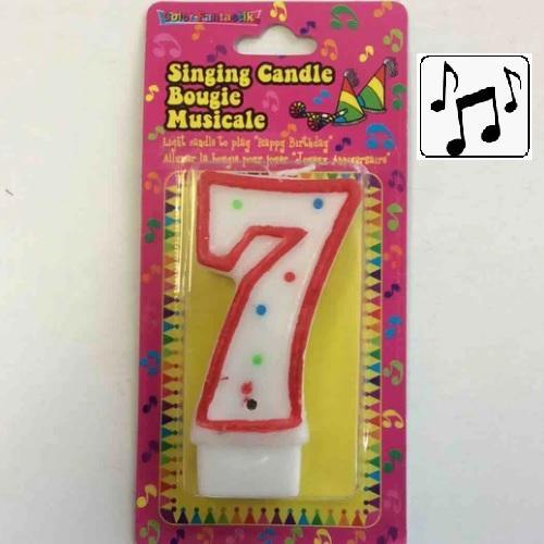 Musical Number 7 Birthday Candle