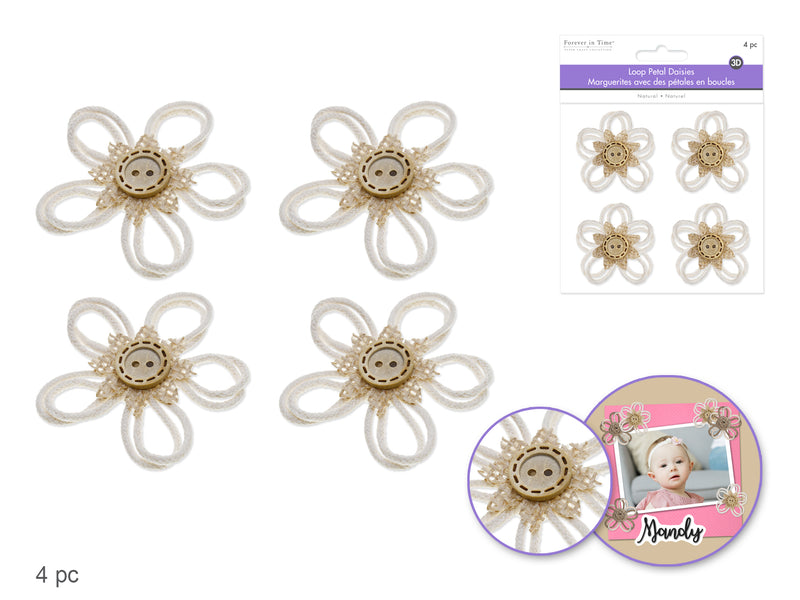 Floral Embellishments Loop Petal Daisies