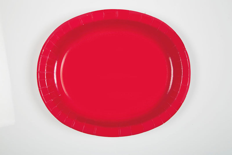Ruby Red Oval Plate 8 Pack