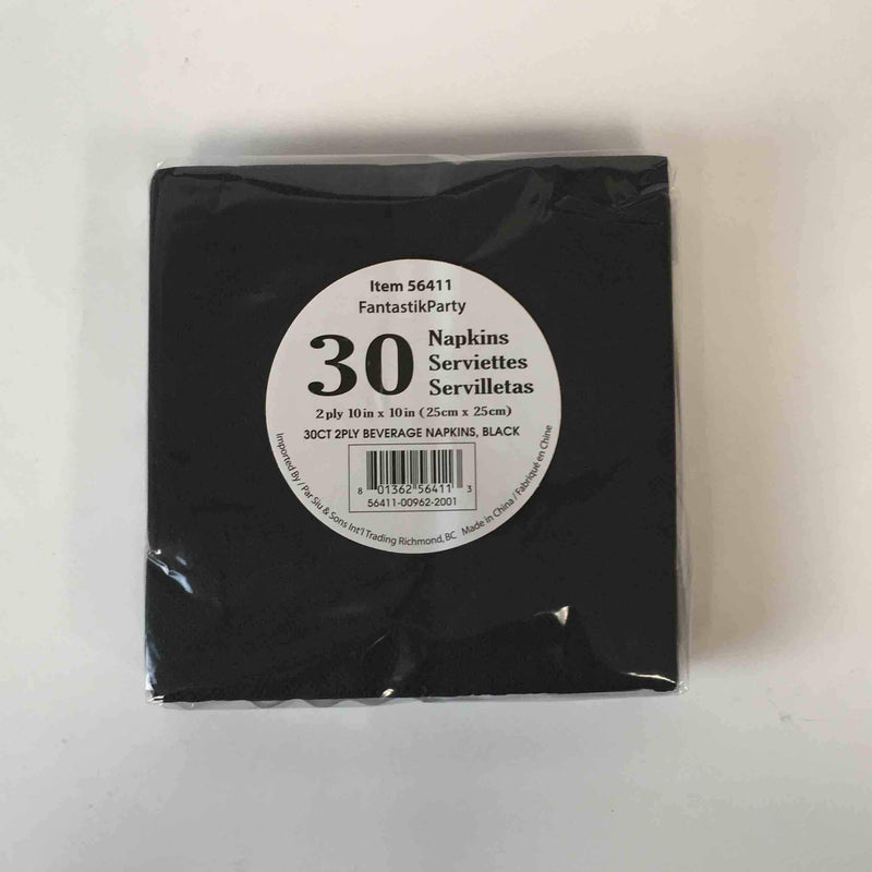 Black Beverage Napkins