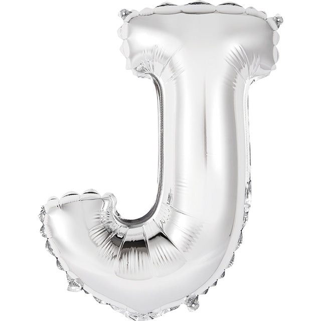 Foil Silver Balloon Letter J