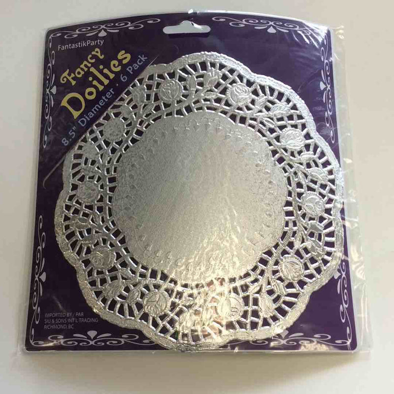 Metallic Silver Paper Doilies 6 Pack