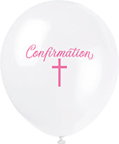 Fancy Pink Cross Confirmation Balloon