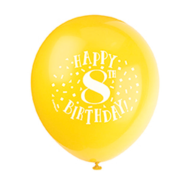 Fun Happy 8Th Birthday Balloons
