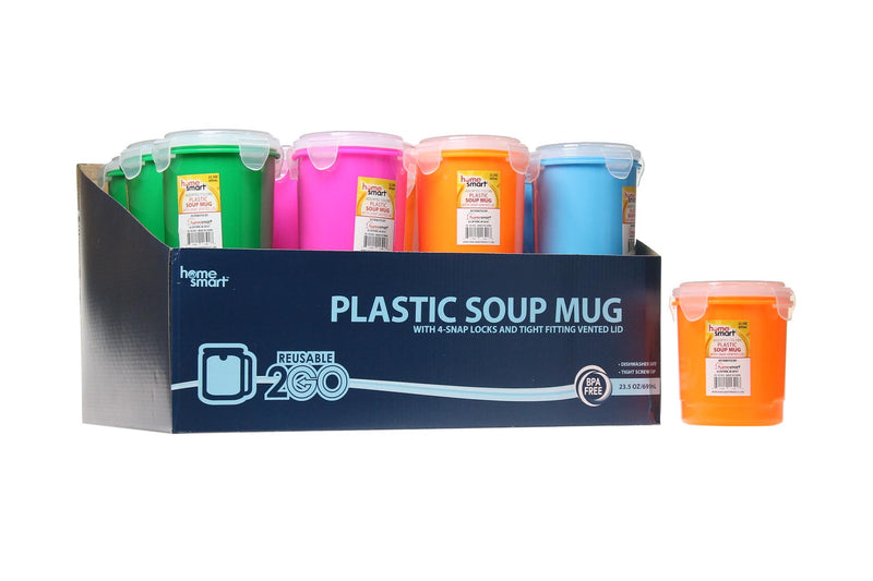 Plastic Soup Mug With Clip